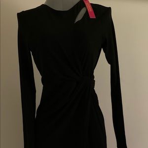 Catherine ‘Gordon’ black, classy faux wrap dress.